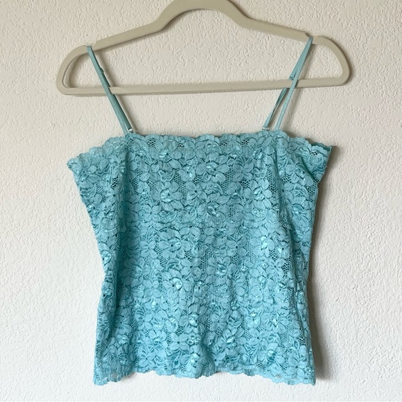 Vintage Tops - Vintage y2k 2000s studio Y sexy lace tank top